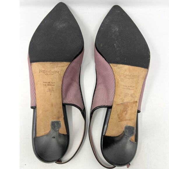 Yves Saint Laurent Rive Gauche Mesh Slingback Pumps with Zipper Detail 39.5 - Picture 8 of 9